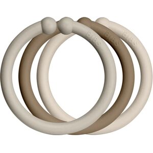 BIBS Loops hanging rings Sand / Dark Oak / Vanilla 12 pc