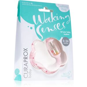 Curaprox Baby Waking Senses teething ring with massage brush and rattle 1 pc