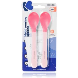 Kikkaboo Heat Sensing Spoons spoon with a heat sensor 4 m+ Pink 2 pc