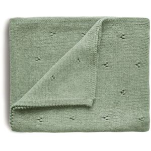 Mushie Knitted Pointelle Baby Blanket knitted blanket for children Sage 80 x 100cm 1 pc