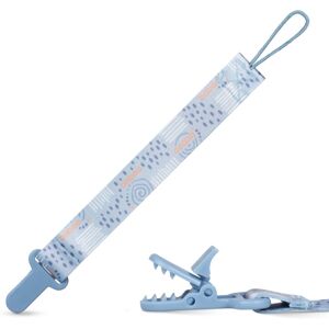 Baboo Textile Soother Holder - Blue Haze - Dummy Clips - Baby Accessories Baboo Textile Soother Holder - Blue Haze - Dummy Clips - Baby Accessories