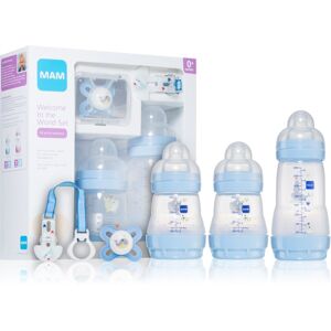 MAM Blue Baby Gift Set - Baby Bottles, Dummy & Clip MAM Blue Baby Gift Set - Baby Bottles, Dummy & Clip