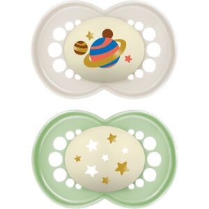 MAM Original Night 6m+ dummy Grey/ Green 2 pc MAM Original Night 6m+ dummy Grey/ Green 2 pc
