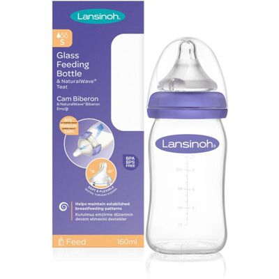 Lansinoh Wide-Neck Bottle Glass Size M 160ml Lansinoh Wide-Neck Bottle Glass Size M 160ml