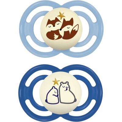 MAM Perfect Night 6m+ dummy Blue/ Dark Blue 2 pc MAM Perfect Night 6m+ dummy Blue/ Dark Blue 2 pc