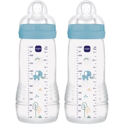MAM Easy Active™ Baby Bottle children’s bottle 4m+ Blue 2x330 ml MAM Easy Active™ Baby Bottle children’s bottle 4m+ Blue 2x330 ml