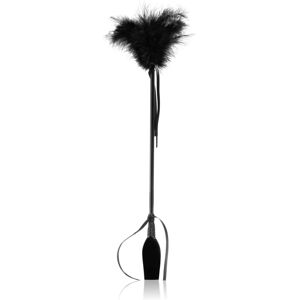 Secret play Riding Crop Black leather flogger with feather tickler Black 52 cm