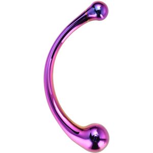 Dream Toys Glamour Glass Curved Wand double-ended dildo rainbow 16,5 cm