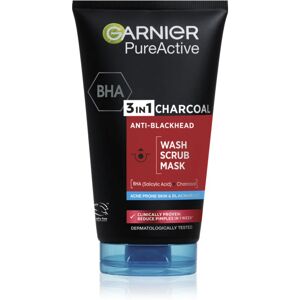 Garnier Pure Active 3-in-1 black face mask with activated charcoal for blackheads and acne 150 ml