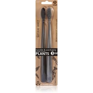 The Natural Family Co. Bio soft toothbrushes Pirate Black & Monsoon Mist 2 pc