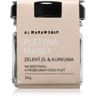 Almara Soap Face Green Clay & Turmeric cleansing face mask for oily and problem skin 20 g Almara Soap Face Green Clay & Turmeric cleansing face mask for oily and problem skin 20 g