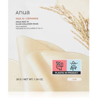 Anua Rice 70% + Ceramide Glow Collagen Mask brightening face mask with collagen 1 pc Anua Rice 70% + Ceramide Glow Collagen Mask brightening face mask with collagen 1 pc