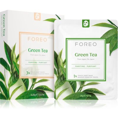 FOREO Farm to Face Sheet Mask Green Tea soothing sheet mask for combination skin 3x20 g FOREO Farm to Face Sheet Mask Green Tea soothing sheet mask for combination skin 3x20 g