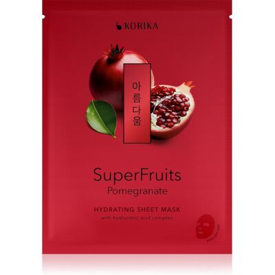 KORIKA SuperFruits Pomegranate - Hydrating Sheet Mask moisturising face sheet mask 25 g KORIKA SuperFruits Pomegranate - Hydrating Sheet Mask moisturising face sheet mask 25 g