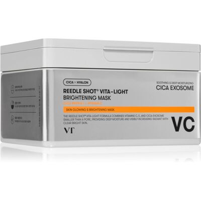 VT Cosmetics Reedle Shot Vita-Light Brightening Mask brightening sheet mask with vitamin C large pack 30 pc VT Cosmetics Reedle Shot Vita-Light Brightening Mask brightening sheet mask with vitamin C large pack 30 pc