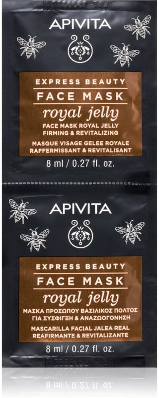 Apivita Express Beauty Anti-aging Face Mask Royal Jelly revitalising face mask with firming effect 2x8 ml