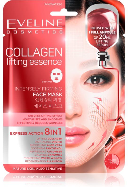 Eveline Cosmetics Sheet Mask Collagen lifting and firming mask with collagen 1 pc