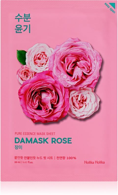 Holika Holika Pure Essence Damask Rose moisturising and revitalising sheet mask 20 ml