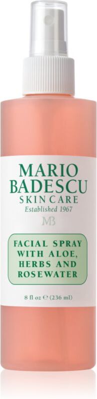 Mario Badescu Facial Spray with Aloe, Herbs and Rosewater toning facial mist for radiance and hydration 236 ml