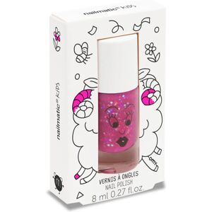 Nailmatic Kids nail polish for children shade Sheepy - transparent glitter raspberry 8 ml