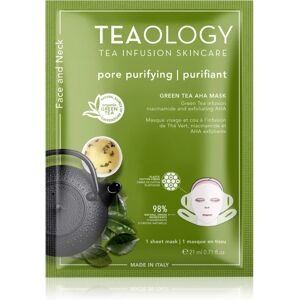 Teaology Face Mask Green Tea AHA refreshing and purifying sheet mask for face and neck 21 ml