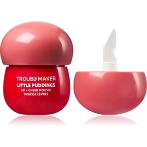 Trouble Maker Little Pudding Lip + Cheek Mousse multi-purpose makeup for lips and face shade Coral Pink 5 g Trouble Maker Little Pudding Lip + Cheek Mousse multi-purpose makeup for lips and face shade Coral Pink 5 g