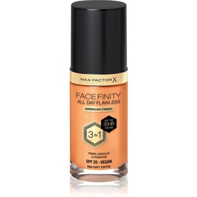 Max Factor Facefinity All Day Flawless long-lasting foundation SPF 20 shade 84 Soft Toffee 30 ml Max Factor Facefinity All Day Flawless long-lasting foundation SPF 20 shade 84 Soft Toffee 30 ml