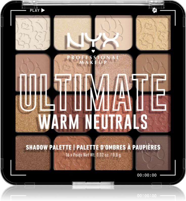 NYX Professional Makeup Ultimate Shadow Palette eyeshadow shade Warm Neutrals 16x0,8 g