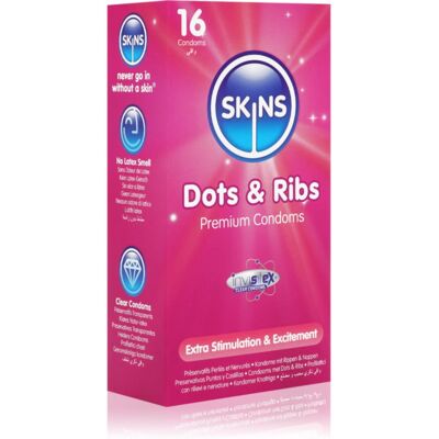 Skins Dots & Ribs condoms Vanilla 16 pc Skins Dots & Ribs condoms Vanilla 16 pc
