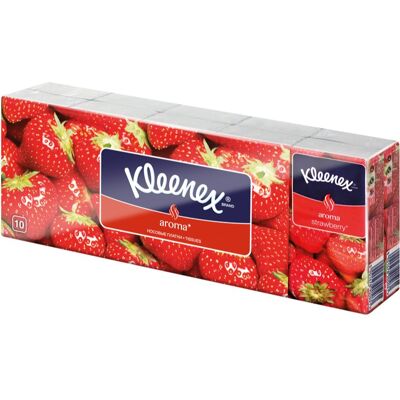 Kleenex Strawberry Aroma Tissues - 10x10 pcs Kleenex Strawberry Aroma Tissues - 10x10 pcs