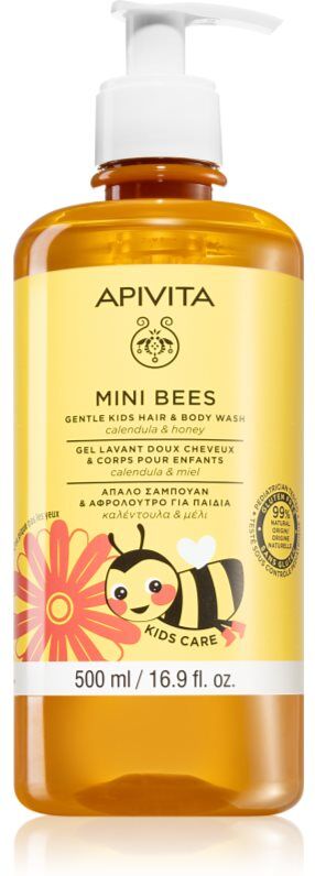 Apivita Mini Bees Gentle Kids Hair&Body wash Calendula&Honey cleansing gel for body and hair 500 ml