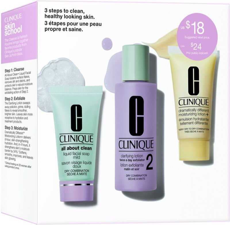 Clinique 3 Steps Skin Care Kit Skin Type 2 gift set for perfect skin cleansing