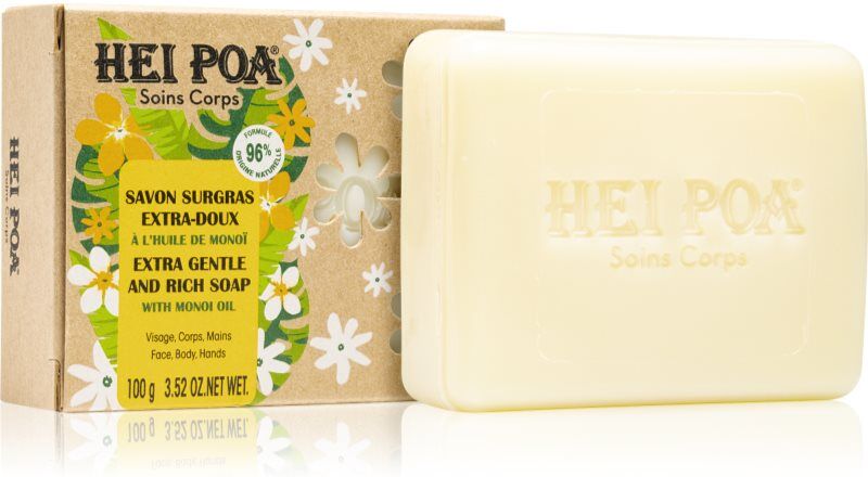 Hei Poa Tahiti Monoi Oil natural bar soap 100 g