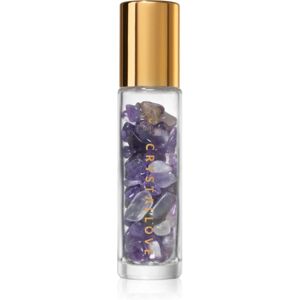 Crystallove Amethyst Oil Bottle roll-on with crystals refillable 10 ml