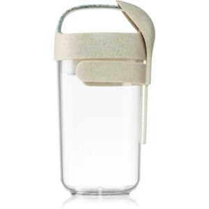 Lékué Jar To Go Organic lunch box with spoon colour Stone 600 ml