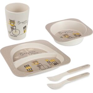 canpol babies Bonjour Paris Set dinnerware set for children Beige 5 pc