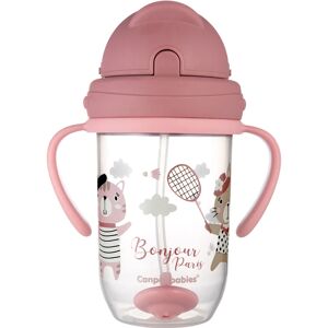 Canpol babies Bonjour Paris Cup cup with straw Pink 270 ml