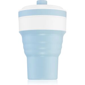 KidPro Collapsible Mug cup with straw Blue 350 ml