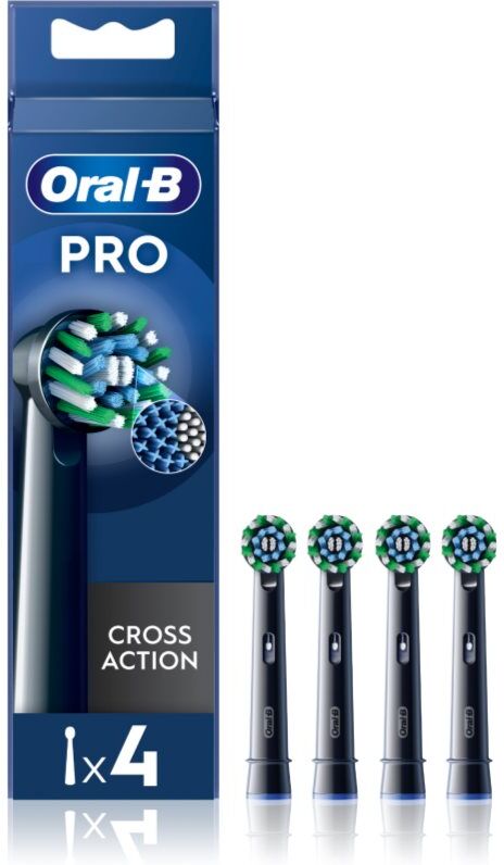 Oral-B PRO Cross Action toothbrush replacement heads Black 4 pc
