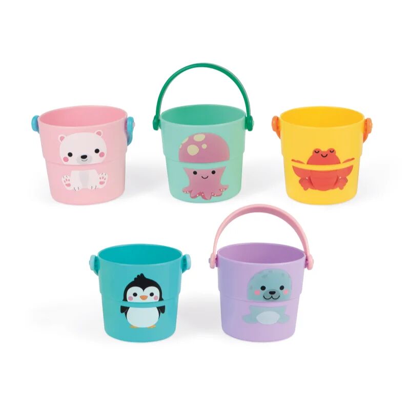 Janod Bath Toy Activities Buckets water bucket 10 m+ 5 pc