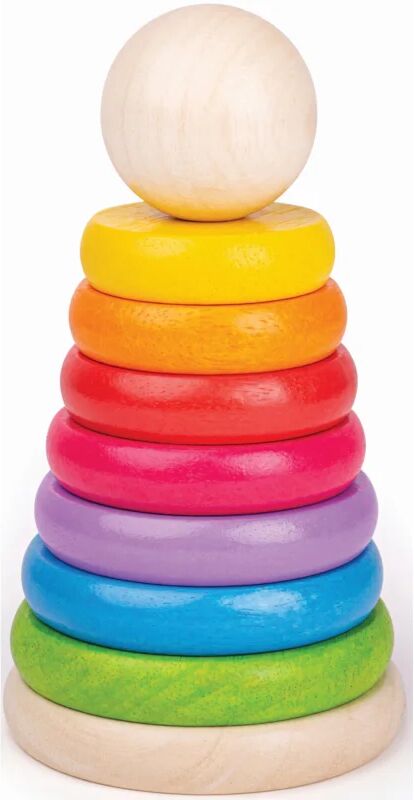 Bigjigs Toys First Rainbow Stacker stacking rings wooden