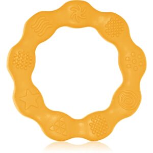 BabyOno Be Active Silicone Teether Ring chew toy Yellow 1 pc