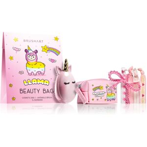 BrushArt KIDS Llama beauty bag gift set Llama beauty bag pink(for children)