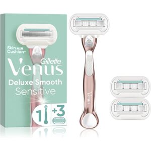 Gillette Venus Deluxe Smooth Sensitive Rosegold razor + replacement heads 3 pc