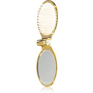 Janeke Gold Line Golden Folding Hair-Brush with Mirror comb with mirror 9,5 x 5,5 x 3,5 cm