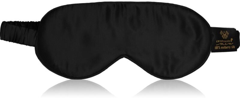Crystallove Men Silk Eye Mask sleep mask Black 1 pc