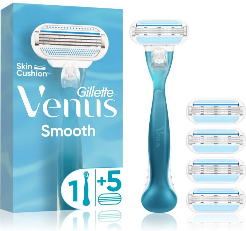 Gillette Venus Smooth razor + replacement heads 5 pc