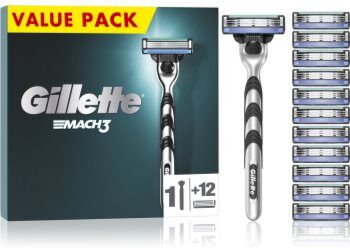 Gillette Mach3 Razor + Replacement Heads 12 pc