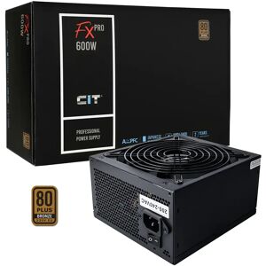 CiT FX Pro 600W Power Supply Non Modular 80 Plus Bronze PSU Black - PSUCIT600FXV2