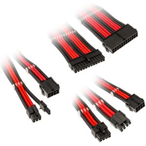 Kolink Core Adept Braided Cable Extension Kit - Jet Black/Racing Red